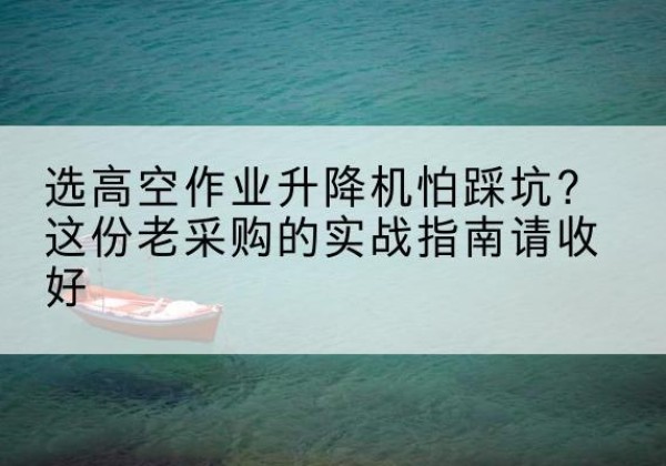 徽州高空作业升降机厂家推荐-选高空作业升降机怕踩坑？这份老采购的实战指南请收好